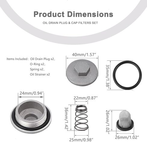 Minho GY6 50cc 125cc 150cc Oil Drain Plug & Cap Filters Set Fit for Chinese Scooter Moped Baja Jonway Benzhou Taotao etc in Saudi Arabia