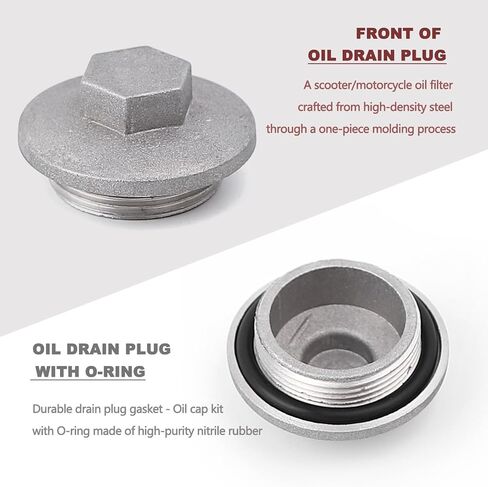 Minho GY6 50cc 125cc 150cc Oil Drain Plug & Cap Filters Set Fit for Chinese Scooter Moped Baja Jonway Benzhou Taotao etc in Saudi Arabia