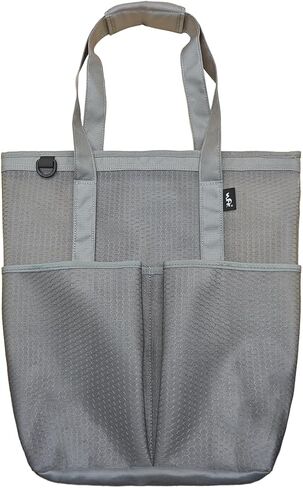 WFK Solid Mesh Beach Bag with Zipper, 6 Pockets, Waterproof, Sandproof, Perfect for Beach, Pool, Gym, Travel and Shopping in Saudi Arabia