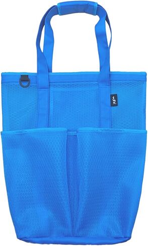 WFK Solid Mesh Beach Bag with Zipper, 6 Pockets, Waterproof, Sandproof, Perfect for Beach, Pool, Gym, Travel and Shopping in Saudi Arabia