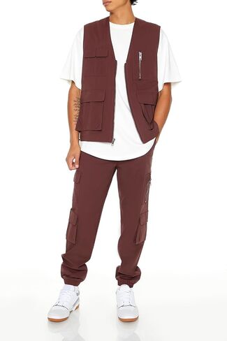 Forever 21 Men's Zip-up Utility Cargo Vest in Saudi Arabia