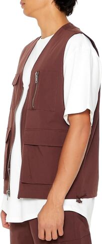 Forever 21 Men's Zip-up Utility Cargo Vest in Saudi Arabia