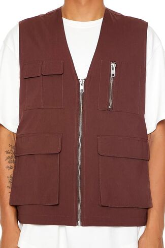 Forever 21 Men's Zip-up Utility Cargo Vest in Saudi Arabia