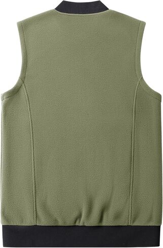 Mans Fleece Vest Full-Zip Outerwear Lightweight Sleeveless Jacket With Zipper Pockets in Kuwait