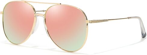 TJUTR Tangle Free Aviator Sunglasses for Women Men, Polarized UV400 Protection Trendy Shades, No-Snag Metal Frame Glasses in Saudi Arabia