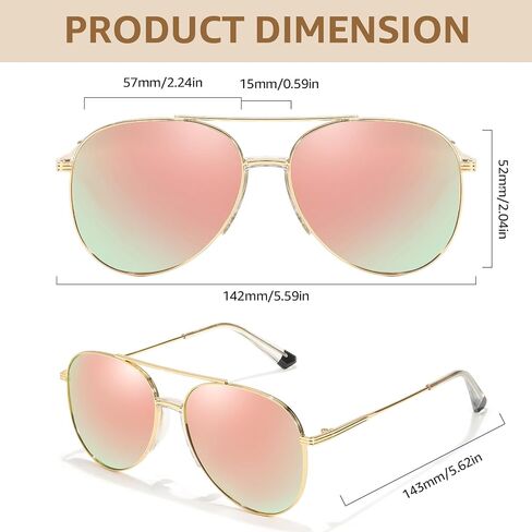 TJUTR Tangle Free Aviator Sunglasses for Women Men, Polarized UV400 Protection Trendy Shades, No-Snag Metal Frame Glasses in Saudi Arabia