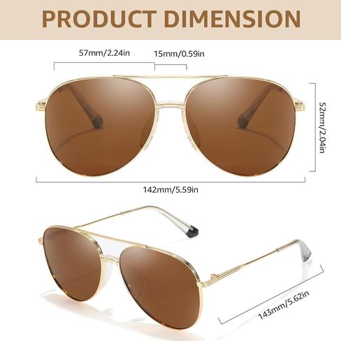 TJUTR Tangle Free Aviator Sunglasses for Women Men, Polarized UV400 Protection Trendy Shades, No-Snag Metal Frame Glasses in Saudi Arabia
