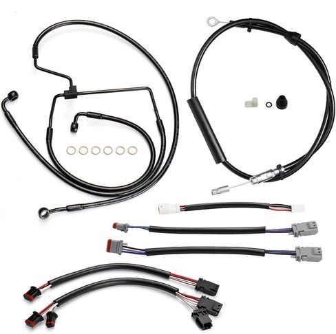 Extended 16" Handlebar Cables Set NO ABS Clutch Cable Brake Line Extension Kit for Harley 2021-2023 Road King/Electra Glide/Street Glide/Road Glide NO ABS, Chrome in Saudi Arabia