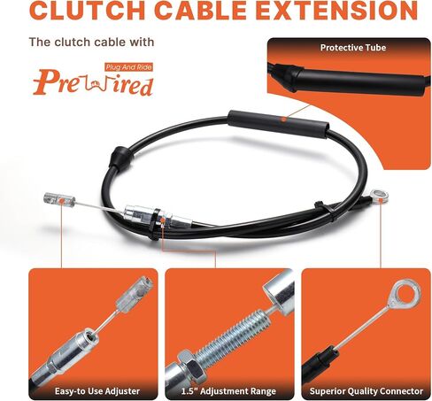 Extended 16" Handlebar Cables Set NO ABS Clutch Cable Brake Line Extension Kit for Harley 2021-2023 Road King/Electra Glide/Street Glide/Road Glide NO ABS, Chrome in Saudi Arabia