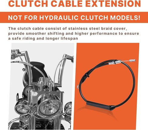Extended 16" Handlebar Cables Set NO ABS Clutch Cable Brake Line Extension Kit for Harley 2021-2023 Road King/Electra Glide/Street Glide/Road Glide NO ABS, Chrome in Saudi Arabia