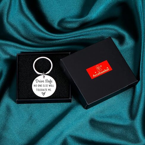 ACCOLIAMBER Gifts for Boyfriend from Girlfriend Drive Safe Keychain for Boyfriend Birthday Gifts Husband Valentines Christmas in Kuwait