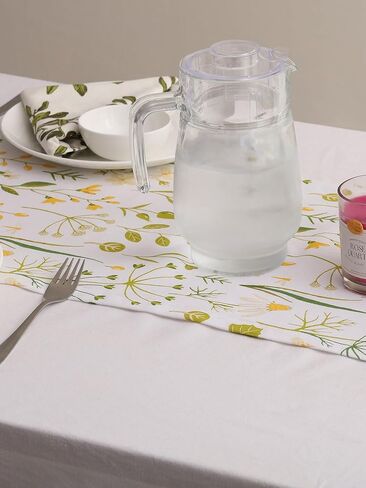 مفرش طاولة Yourtablecloth مصنوع من القطن بنسبة 100% ديكور أنيق للمناسبات الداخلية والخارجية - فراشة، 14 × 72 in Kuwait
