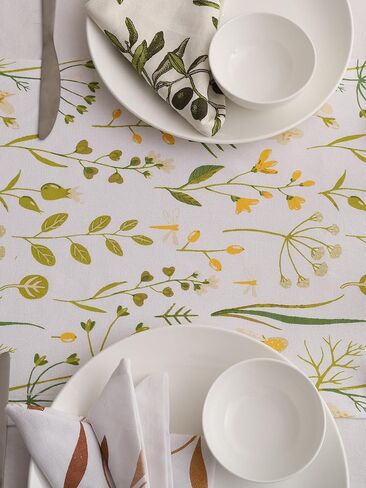 مفرش طاولة Yourtablecloth مصنوع من القطن بنسبة 100% ديكور أنيق للمناسبات الداخلية والخارجية - فراشة، 14 × 72 in Kuwait