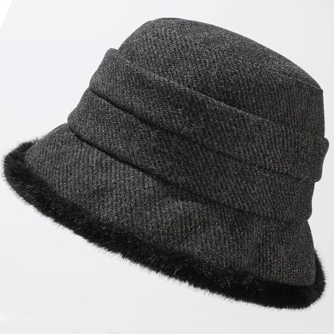 Vintage 1920s Cloche Hats Packable Winter Fleece Lined Bucket Hat Church Women in Saudi Arabia