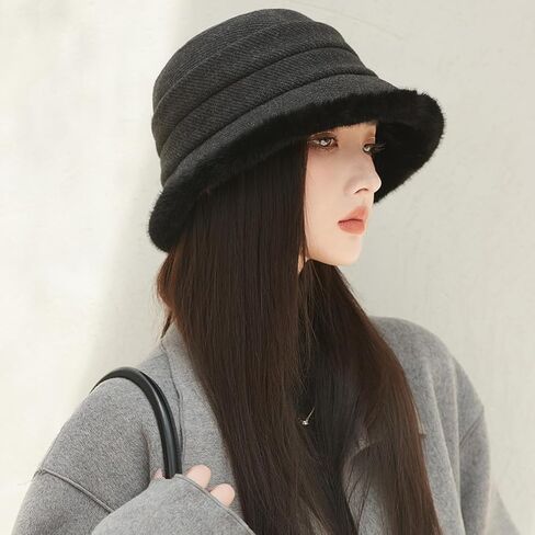 Vintage 1920s Cloche Hats Packable Winter Fleece Lined Bucket Hat Church Women in Saudi Arabia
