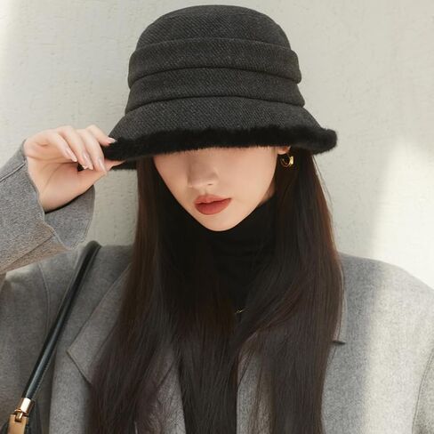 Vintage 1920s Cloche Hats Packable Winter Fleece Lined Bucket Hat Church Women in Saudi Arabia