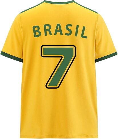WDIRARA Men's Brazil Soccer Jersey Crew Neck Graphic T Shirt Short Sleeve Ringer Tee in Saudi Arabia