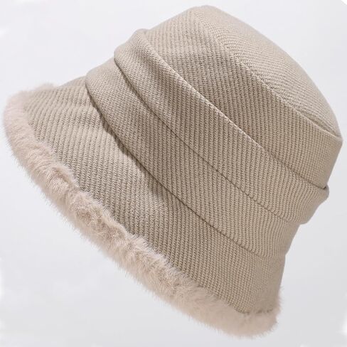 Vintage 1920s Cloche Hats Packable Winter Fleece Lined Bucket Hat Church Women in Saudi Arabia
