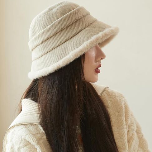 Vintage 1920s Cloche Hats Packable Winter Fleece Lined Bucket Hat Church Women in Saudi Arabia