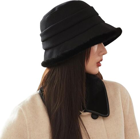 Vintage 1920s Cloche Hats Packable Winter Fleece Lined Bucket Hat Church Women in Saudi Arabia