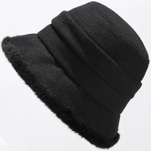 Vintage 1920s Cloche Hats Packable Winter Fleece Lined Bucket Hat Church Women in Saudi Arabia