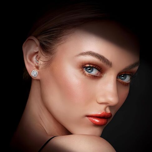 Moissanite Earrings Stud for Women, 925 Sterling Silver 0.5-2 Carat Lab Created Diamond Earring 5mm- 6.5mm Real Moissanite Studs Square Earring for Men Jewelry Gifts for Women in Saudi Arabia