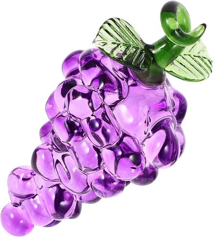 Crystal Grape Figurine Crystal Fruit Collectible Sculpture Artificial Fruit Statue Miniature Ornament Tabletop Paperweight for Home Office Christmas Decor in Saudi Arabia