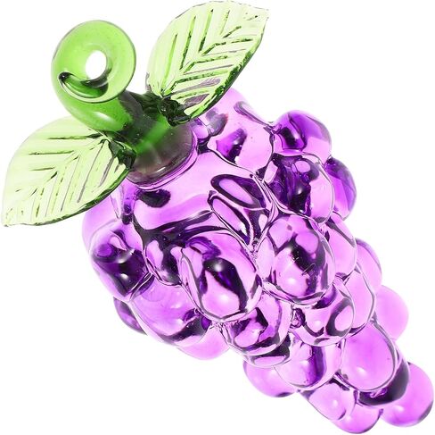 Crystal Grape Figurine Crystal Fruit Collectible Sculpture Artificial Fruit Statue Miniature Ornament Tabletop Paperweight for Home Office Christmas Decor in Saudi Arabia