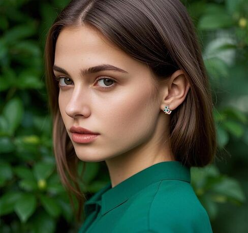 Sluynz 925 Sterling Silver Cz Love Clover Hoop أقراط للنساء Teen Girls Green Shamrock Huggie أقراط للصيف in Saudi Arabia