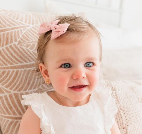 Cherished Moments Children's Sterling Silver or 14k Gold Plated Floating Heart Screw Back Earrings with Pink or Clear CZ's for Babies, Little Girls, Kids and Toddlers in Saudi Arabia