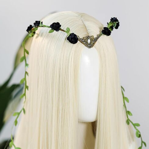 Mostory Flower Flower Crown for Women ، Floral Elf Circlet مع Vine for Renaissance Accessories Halloween Cosplay in Saudi Arabia