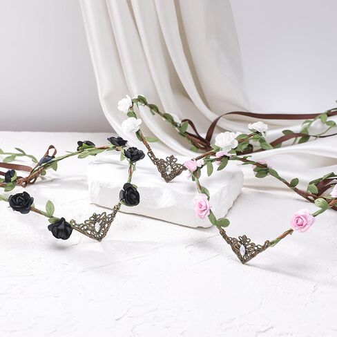 Mostory Flower Flower Crown for Women ، Floral Elf Circlet مع Vine for Renaissance Accessories Halloween Cosplay in Saudi Arabia