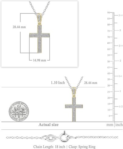 Dazzlingrock Collection 0.18 Cttw Round White Diamond Micro-Pave Cross Slider Unisex Pendant Necklace in 10K Solid Gold in Saudi Arabia