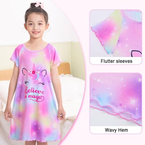 MHJY Girls Nightgown, Summer Kids Pjs, Casual Sleep Dress Toddler Nightgowns for girls 3-10 Years in Saudi Arabia