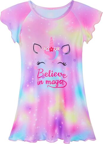 MHJY Girls Nightgown, Summer Kids Pjs, Casual Sleep Dress Toddler Nightgowns for girls 3-10 Years in Saudi Arabia