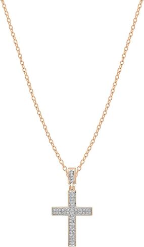 Dazzlingrock Collection 0.18 Cttw Round White Diamond Micro-Pave Cross Slider Unisex Pendant Necklace in 10K Solid Gold in Saudi Arabia