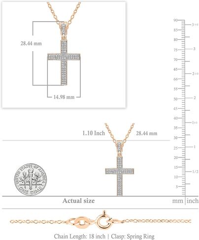 Dazzlingrock Collection 0.18 Cttw Round White Diamond Micro-Pave Cross Slider Unisex Pendant Necklace in 10K Solid Gold in Saudi Arabia