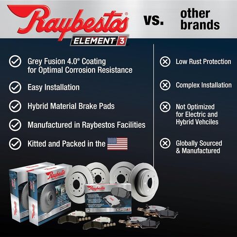 Raybestos E3K50015 Element3 Automotive Replacement Front Brake Kit Rotors and Hybrid Pads for Cadillac Escalade ESV/XTS, Chevy Silverado 1500/Suburban/Tahoe, GMC Sierra/Yukon/Yukon XL in Saudi Arabia