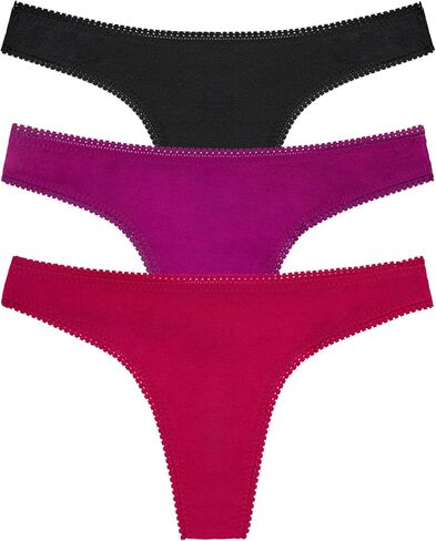 OnGossamer Women's Mesh Hip 3 Pack Thong Panties - Champagne, Medium/Large in Saudi Arabia