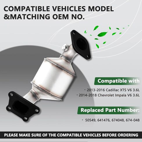 Front Left Catalytic Converter Compatible with 2014 2015 2016 2017 2018 Chevrolet Impala V6 3.6L, 2013 2014 2015 2016 Cadillac XTS V6 3.6L, Direct-fit(EPA Compliant) in Saudi Arabia