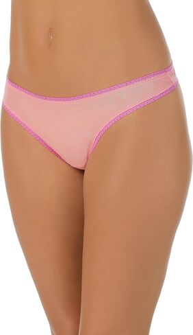 OnGossamer Women's Mesh Hip 3 Pack Thong Panties - Champagne, Medium/Large in Saudi Arabia