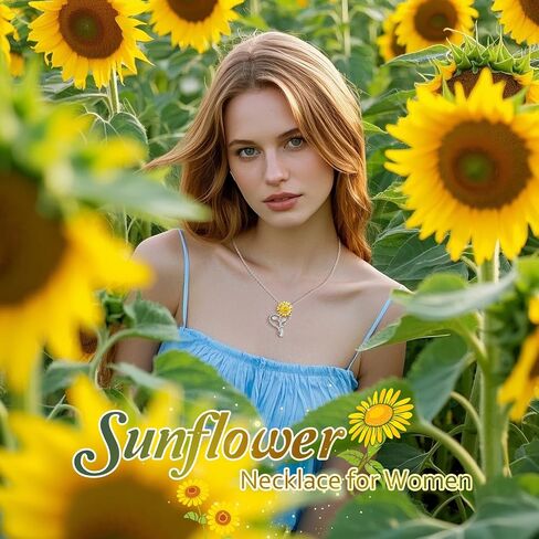 Mothers Day and Valentines Day Gifts for Wife, 18K Gold Plated Sunflower Necklace for Women Anniversary Gifts, You Are My Sunshine Pendant Birthday Gifts for Girlfriend Grandma Mom Daughter in Saudi Arabia