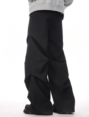 Men's Y2K Wide Leg Baggy Cargo Sweatpant Loose Hip Hop Ruched Techno Parachute Pants Streetwear in Saudi Arabia