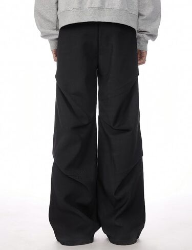 Men's Y2K Wide Leg Baggy Cargo Sweatpant Loose Hip Hop Ruched Techno Parachute Pants Streetwear in Saudi Arabia