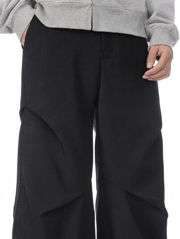 Men's Y2K Wide Leg Baggy Cargo Sweatpant Loose Hip Hop Ruched Techno Parachute Pants Streetwear in Saudi Arabia