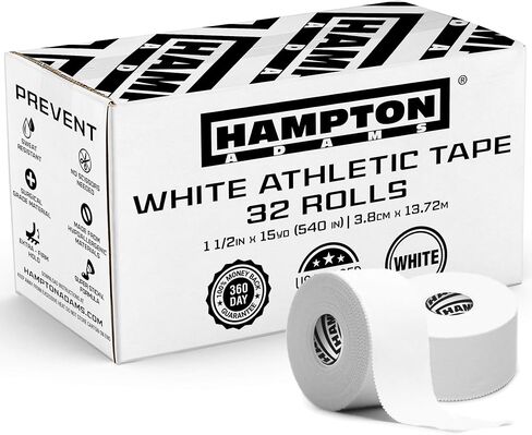 Hampton Adams (32 Pack Black Bulk Athletic Tape - 1.5" x 45 feet Per Roll - NO Sticky Residue & Easy to Tear - Perfect for Sports Athletes, Trainers & First Aid Injury Wrap: Fingers Ankles Wrist in Saudi Arabia