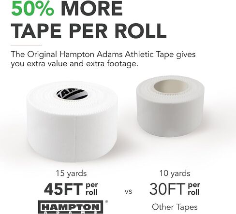 Hampton Adams (32 Pack Black Bulk Athletic Tape - 1.5" x 45 feet Per Roll - NO Sticky Residue & Easy to Tear - Perfect for Sports Athletes, Trainers & First Aid Injury Wrap: Fingers Ankles Wrist in Saudi Arabia