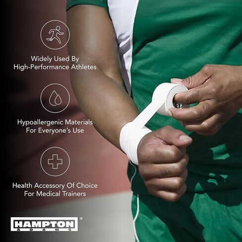 Hampton Adams (32 Pack Black Bulk Athletic Tape - 1.5" x 45 feet Per Roll - NO Sticky Residue & Easy to Tear - Perfect for Sports Athletes, Trainers & First Aid Injury Wrap: Fingers Ankles Wrist in Saudi Arabia