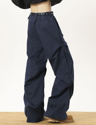 Men's Y2K Wide Leg Baggy Cargo Sweatpant Loose Hip Hop Ruched Techno Parachute Pants Streetwear in Saudi Arabia