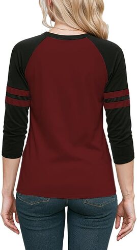تي شيرتات بيسبول Decrum Raglan - قمصان جيرسي رياضية ناعمة بأكمام 3/4 للنساء in Kuwait